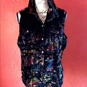 Chico’s Velvet Tribal Print Vest